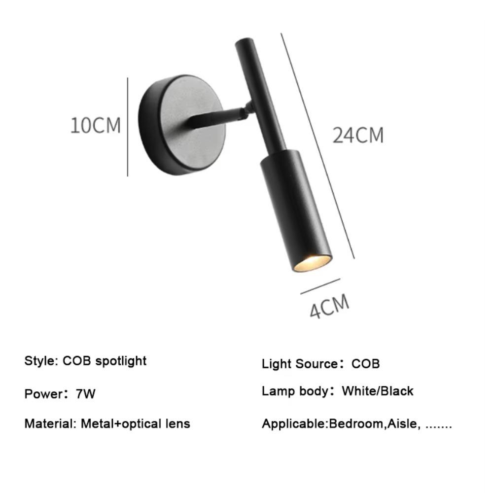 Adjustable LED Wall Lights  Black/White Bedside Lamp Nordic Creative Reading Infinite Wall Light Bedroom Bed Reading Light