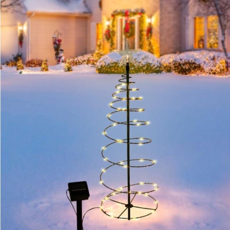 Christmas Solar LED Tree Lights Outdoor Garden Yard Patio Decoration for Holiday Festive Atmosphere Christmas Decor