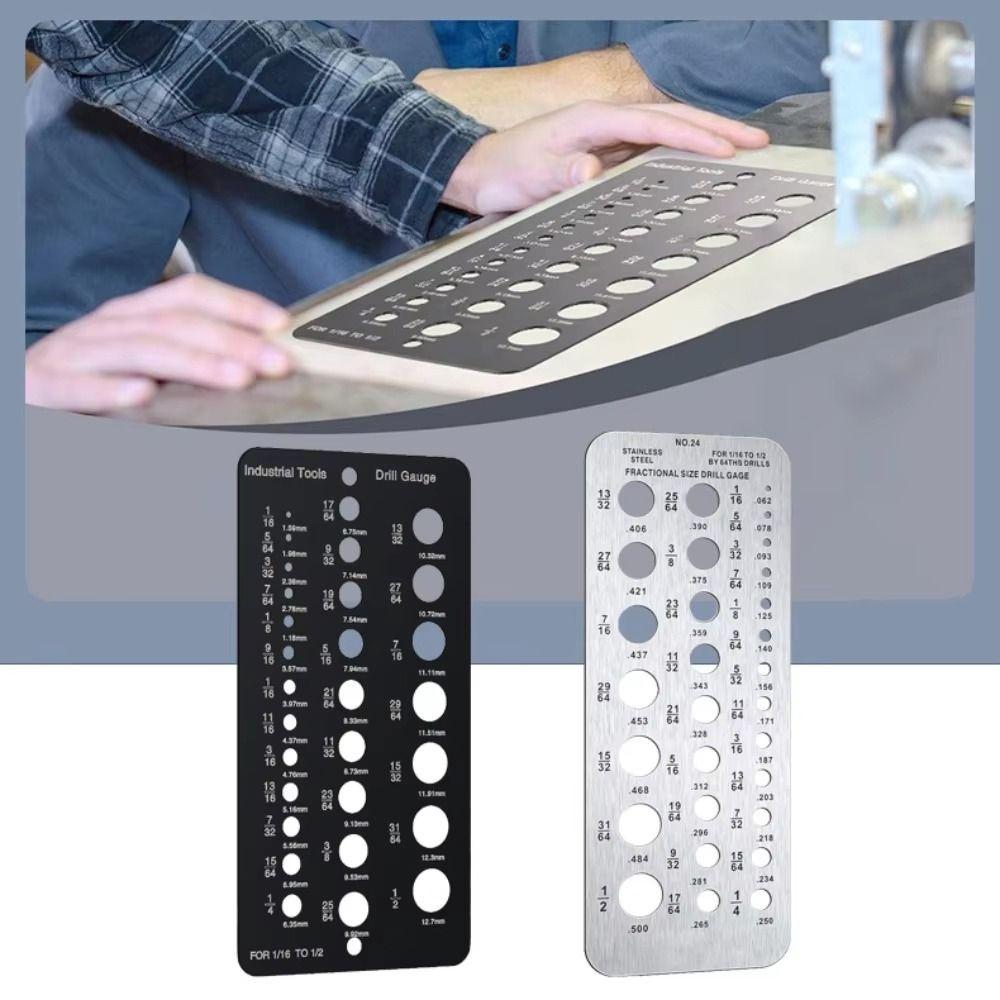 29 Holes Drill Bit Gauge Multifunctional Caliper Gauge Screw Gauge Card  Drill Template Gauging