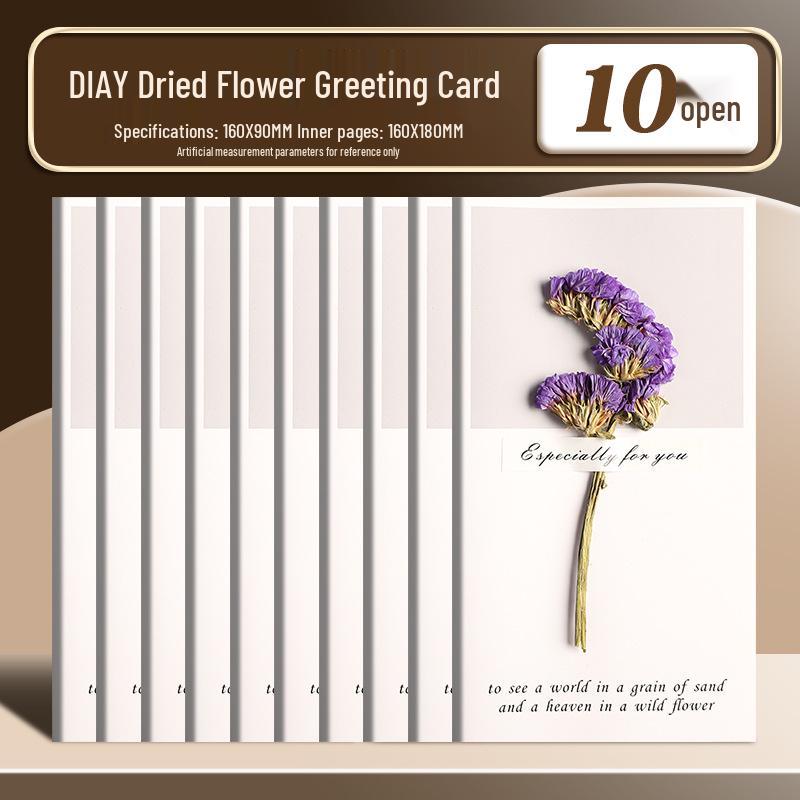 Handmade Dried Flower Greeting Card for Mother's Day, Thanksgiving, Birthdays & More