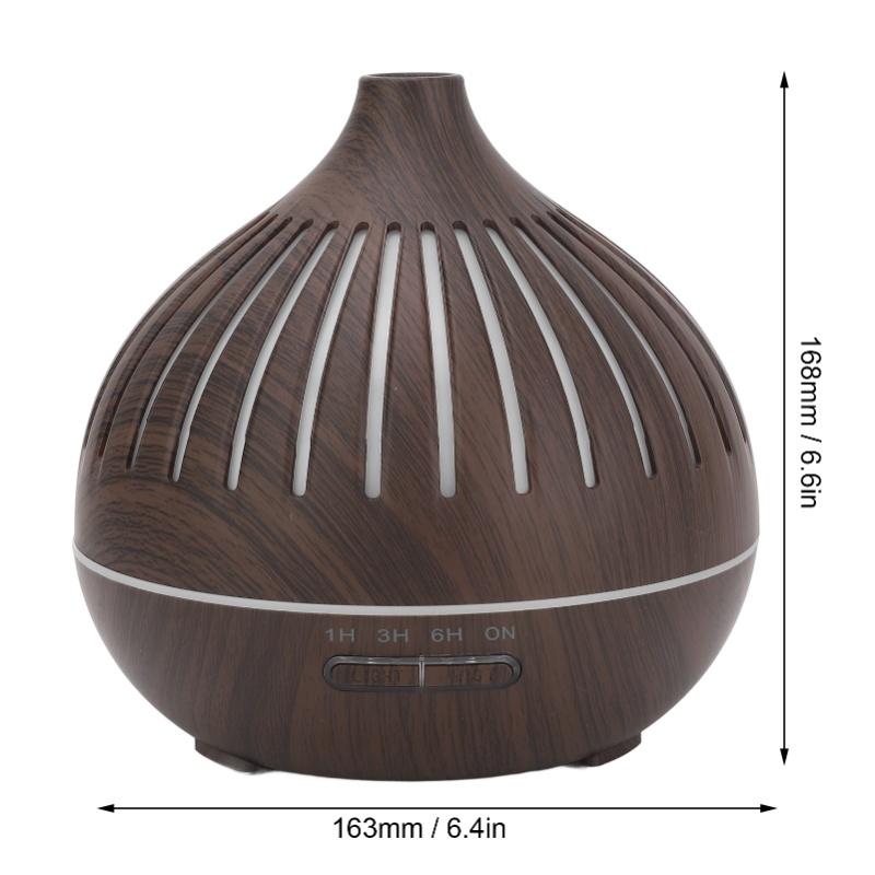 400ML Wood Grain Humidifier Desktop Aromatherapy Diffuser With Colorful Light Remote Control Auto Shut Off For Home Office