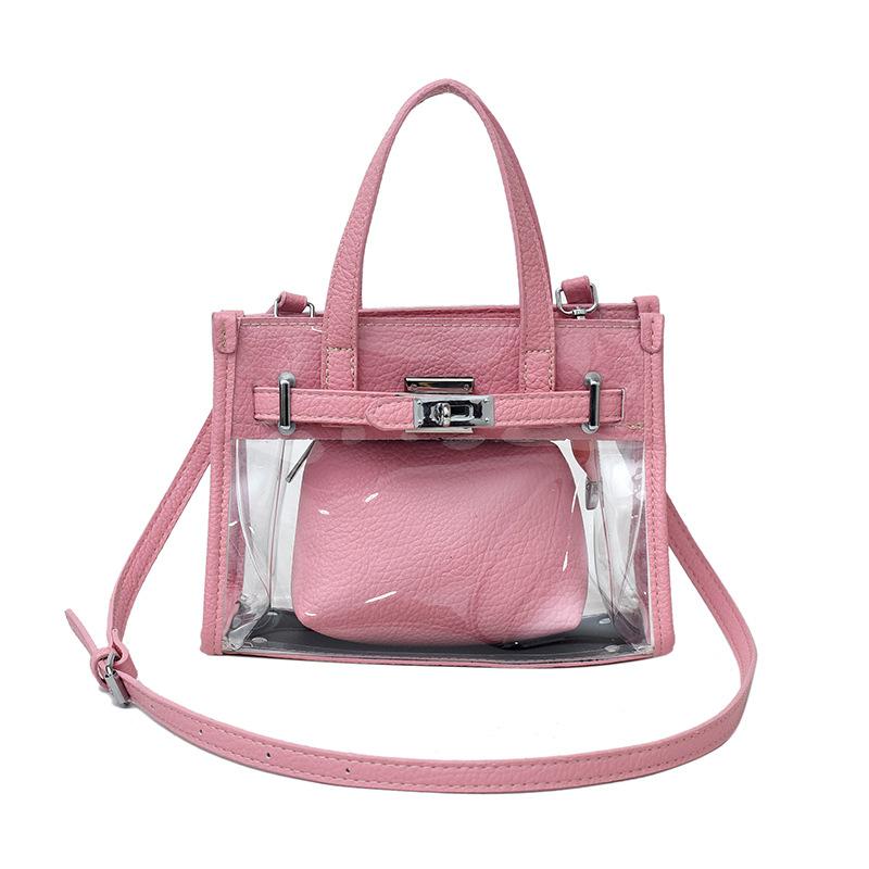 Spring and summer popular transparent bag women 2025 new Korean version of fashion niche versatile messenger mother and child jelly bag