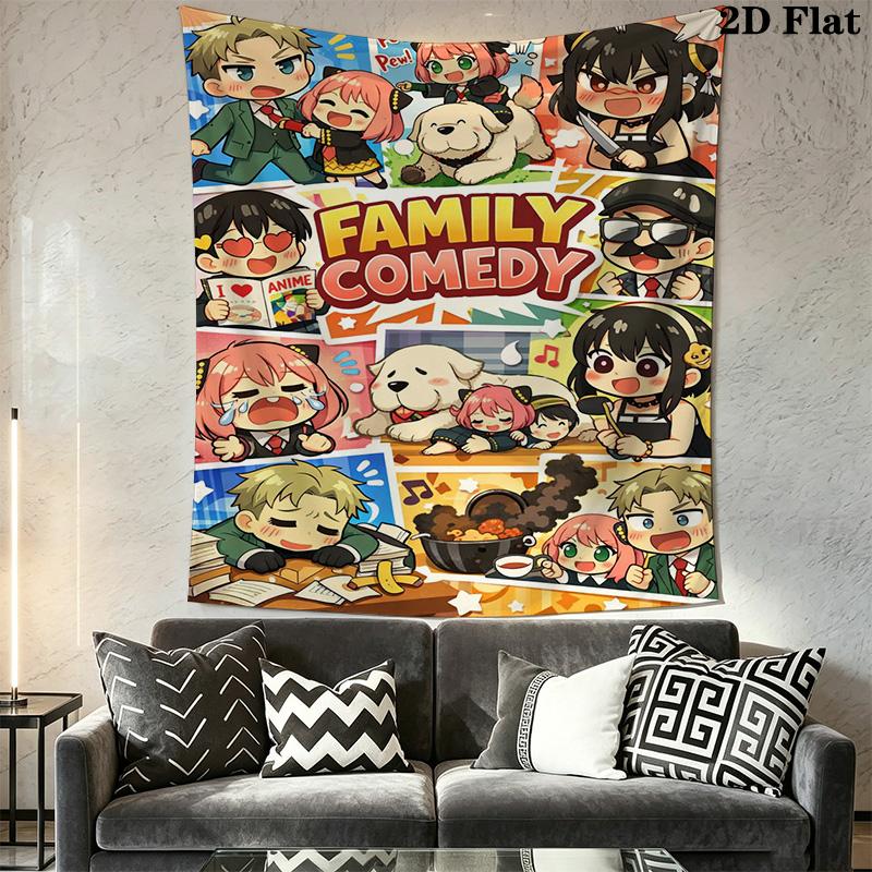 Family Comedy Wall Tapestry Tapestry Background Cloth Fashion Print Wall Decoration Background Cloth Christmas Gift