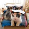 Dropshipping Bed Linens Sets Duvet Covet Pillowcases Bedroom Bed Cover Set 2-3 Pcs Ropa De Cama 3d Pet Cat Cute Bed Set 150x200