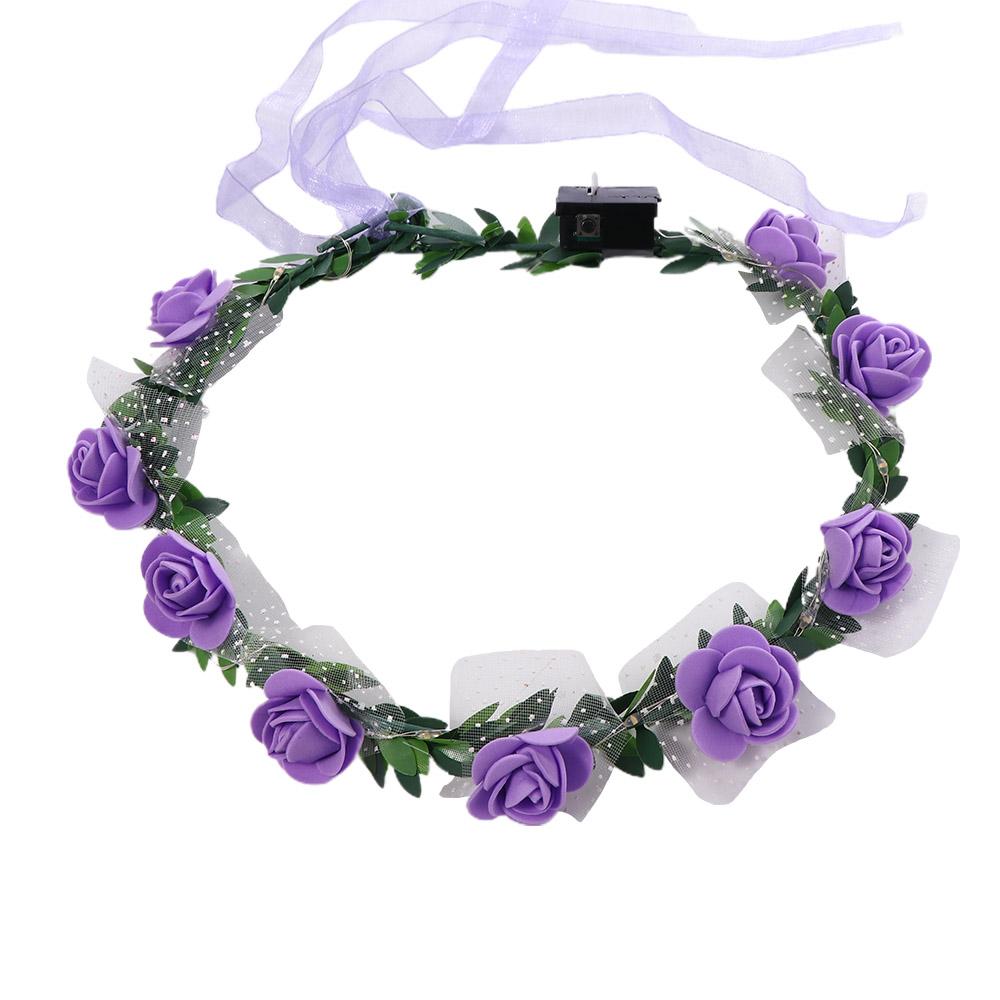 Floare Luminoasă Coroană de Nuntă Decor Guirlandă Luminoasă LED Podoabă de Cap Coroană Bentiță cu Flori