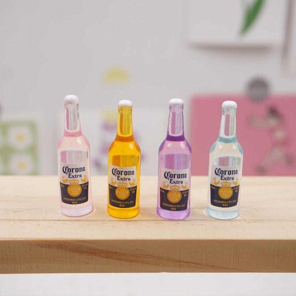 3pcs Simulation Miniature Beer Bottle Wine Mini Wine Bottle Wine Bottle Model Mini  Doll Accessories