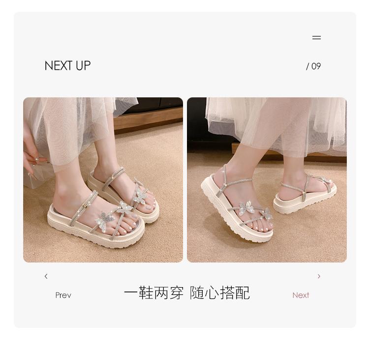Fashion Slippers Casual Shoes Summer Clogs Woman Butterfly-Knot Glitter Slides Platform Pantofle Luxury Beach Jelly 2025 Scandals