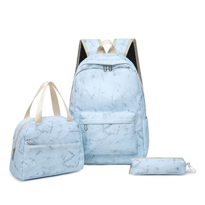 Three-Piece Printed Backpack Set Junior High School Student Schoolbag Women's Large Capacity Travel Lightweight Backpack