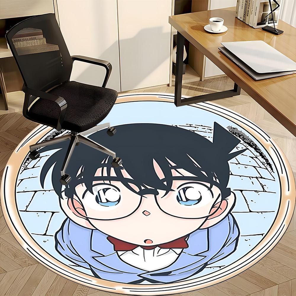 1PC Detective Conan Office Round Area Rug Suitable For Office, Under Office Chairs Bedroom Living Room Home Decor, Room Deco T1224006