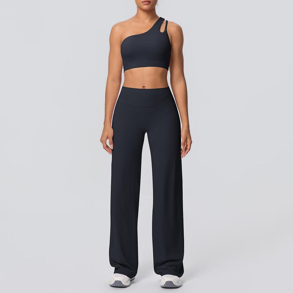 Cloud-Like Casual High Waist Yoga Set - Women's Sporty Wide Leg Fitness Wear