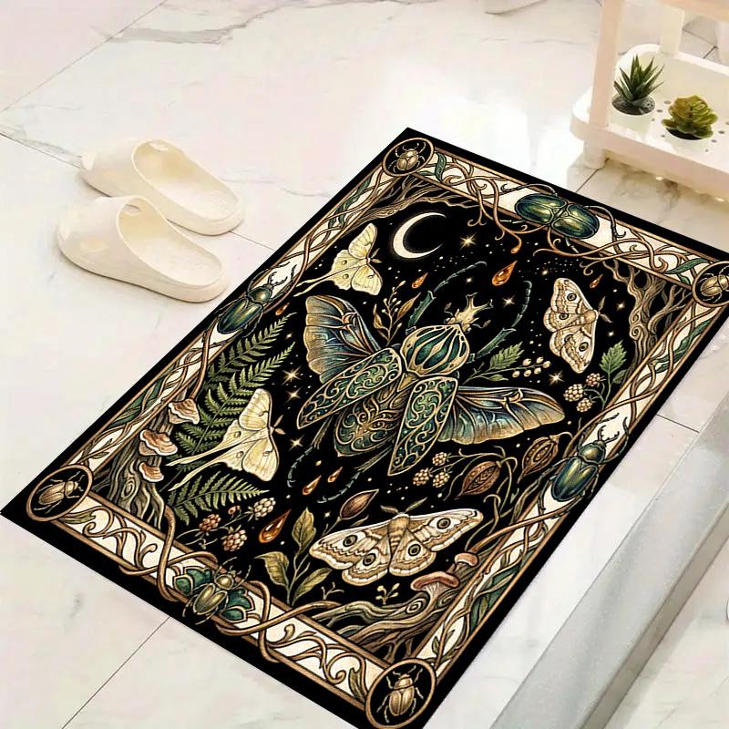 Butterfly Chicken Vintage Art Carpet Rug for Living Room Bedroom Home Sofa Decoration, Kids Play Non-slip Floor Mat
