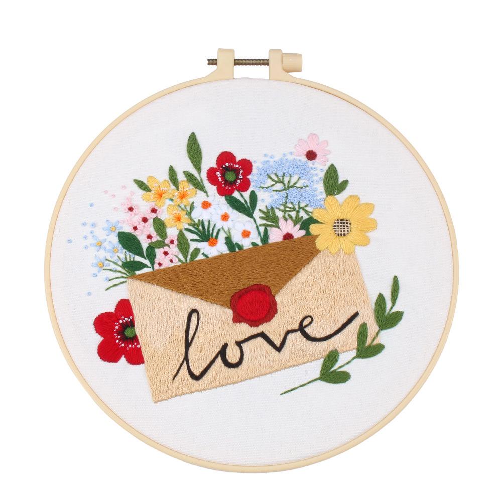 New Love Letter Flower Home Embroidery Handmade Diy Material Package Embroidery
