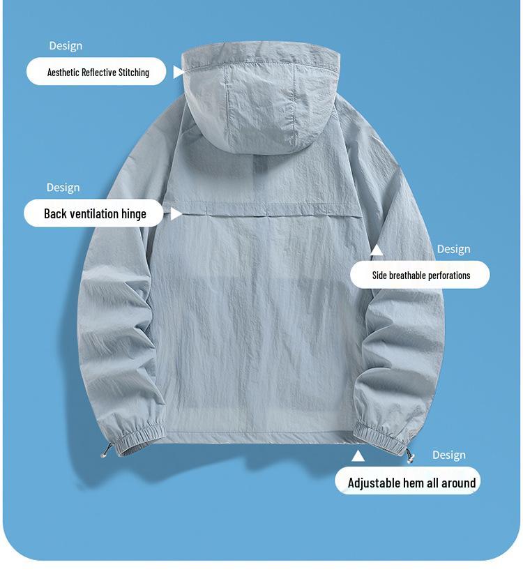 UPF50+ Hooded Sun Protection Workwear for Men & Women, Lightweight Breathable Outdoor Clothing