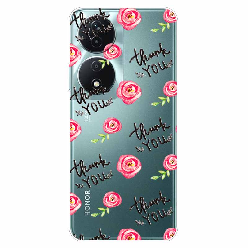

For Honor 90 Smart Case Transparent Slim Print Girl Silicone Bumper for Huawei Honor 90 Smart Cover 90Smart Shells TPU Clear Honor 90 Smart