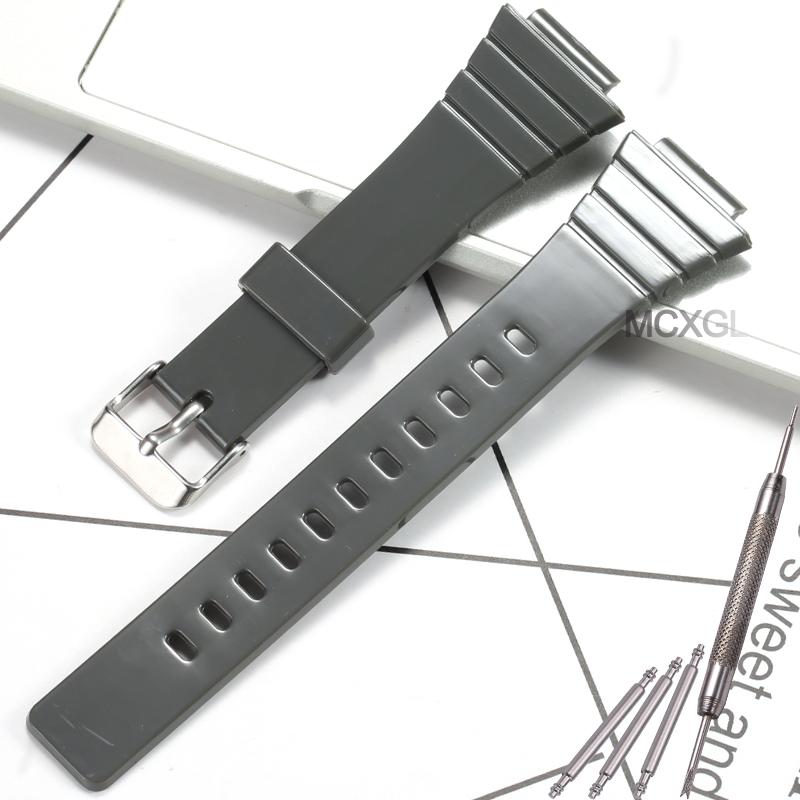 Pryskyřičný řemínek na hodinky pro Casio W-215H W215H W-217H F105W F108WH Náhradní řemínek 18mm Vodotěsné sportovní hodinky Příslušenství