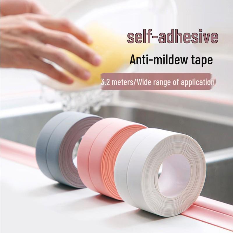 

Waterproof Mold-Resistant Tape for Kitchen & Bathroom - Seam Filler & Sealant Strip for Sinks, Toilets, and Wall Corners 22mm x 1m White