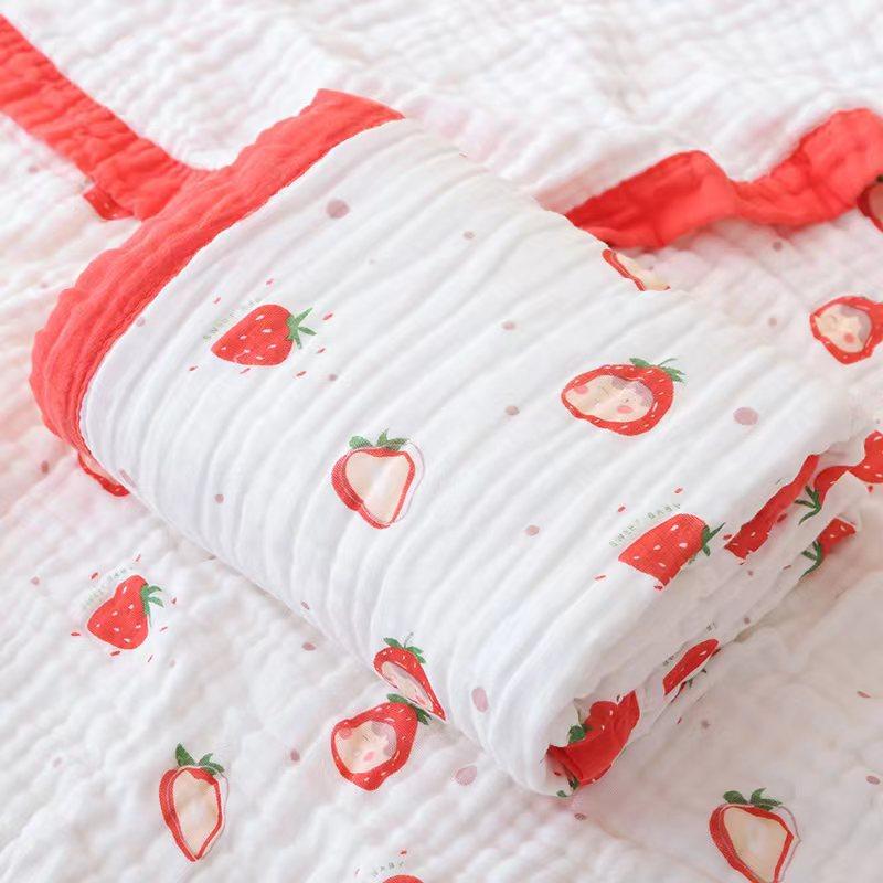 Baby Cotton Gauze Bath Towel Six-Layer High-Density Seersucker Children'S Quilt Baby Children'S Bath Towel Lunch Break Small Bag Towel