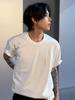Three Needles 270G Heavy 32-Double Yarn Solid Color Unisex Short Sleeve T-Shirt with Stylish Small Collar