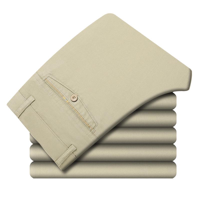 Pánské letní tenký ležérní oblek kalhoty podzimní silná bavlna klasické obchodní móda strečové kalhoty pánské oblečení