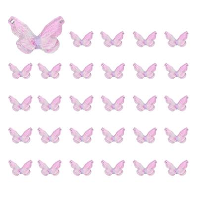 CoCud Mini Resin Butterflies (0.31 Inch8mm) Transparent Pink - 30 Pieces for Crafts, Nail Art, and Fairy Gardens