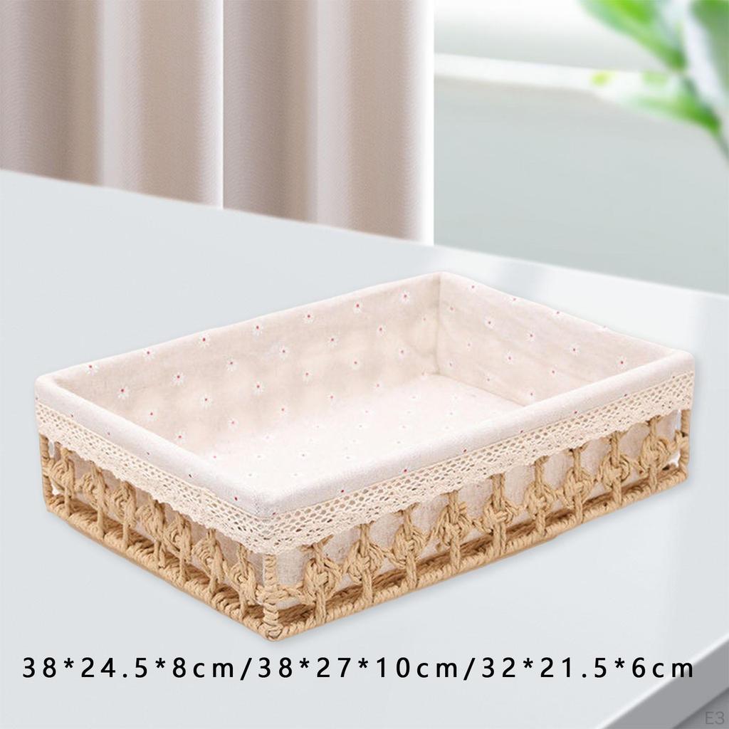 Baskets Cosmetic Box Braided Gift Home Appliance Desktop Sundries Organizer for bread fruit