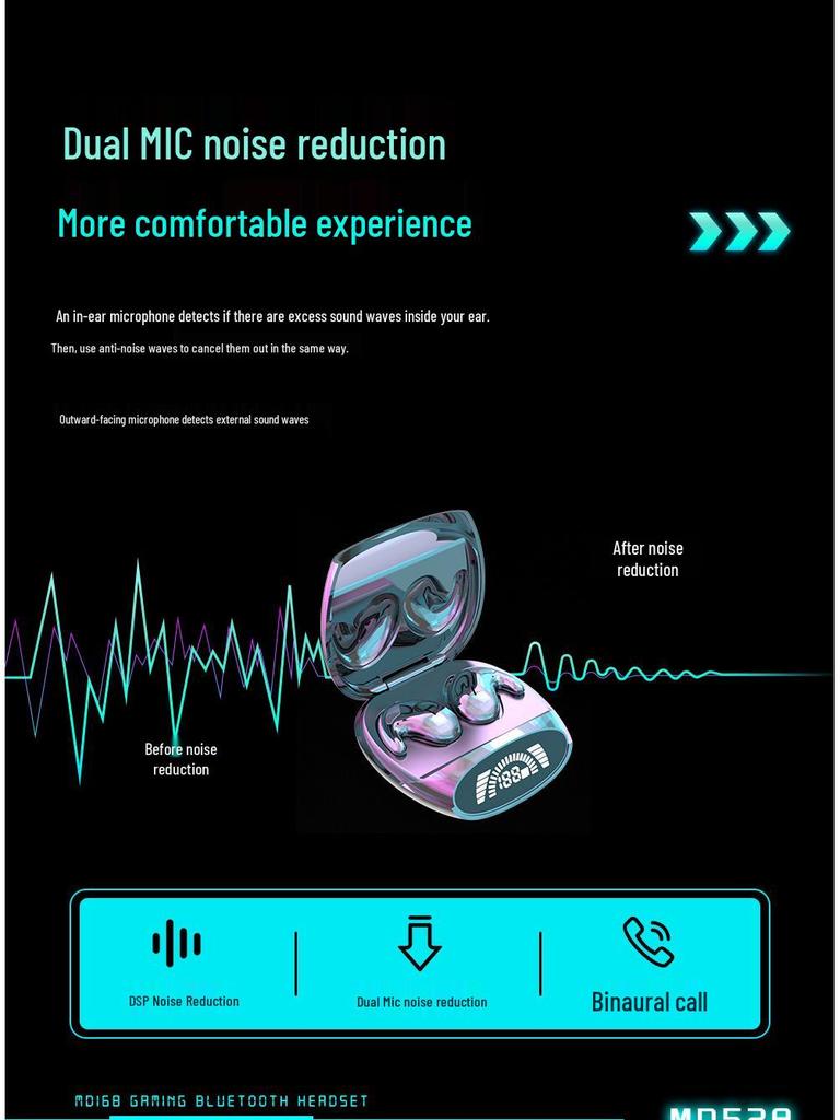 MD528 Ultra-Thin Wireless Bluetooth Earphones: Bestselling In-ear Sleep Device with Dual Host Technology