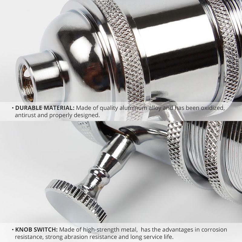 Portalámparas Industrial Vintage Adaptador de Bombilla Antiguo Retro Casquillo ES E27