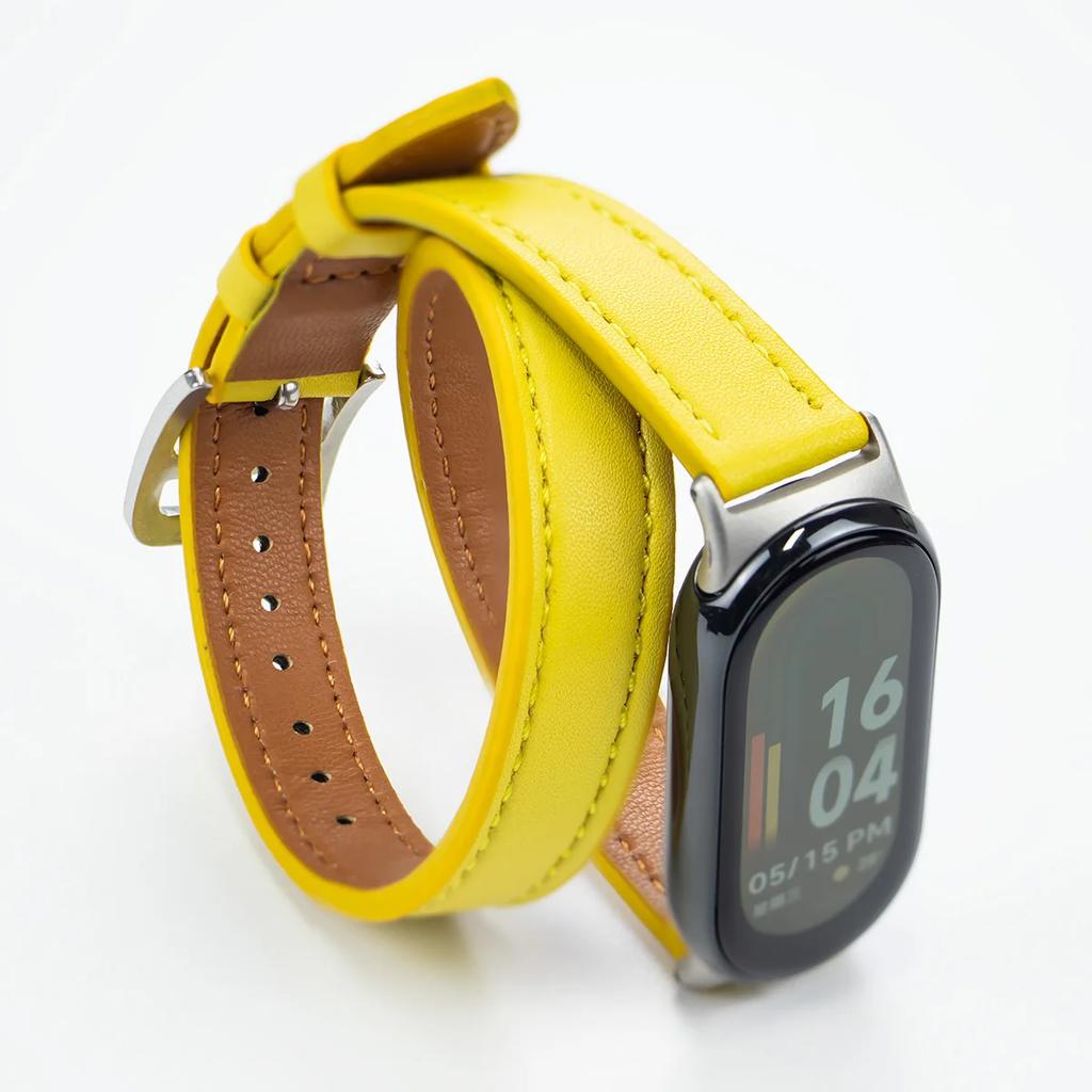 Klassisches Lederarmband für Mi Band 8, für Xiaomi Mi Band 8, Handschlaufe Correa, Uhrenersatz, Miband 8 NFC, Sportarmband Pulseira