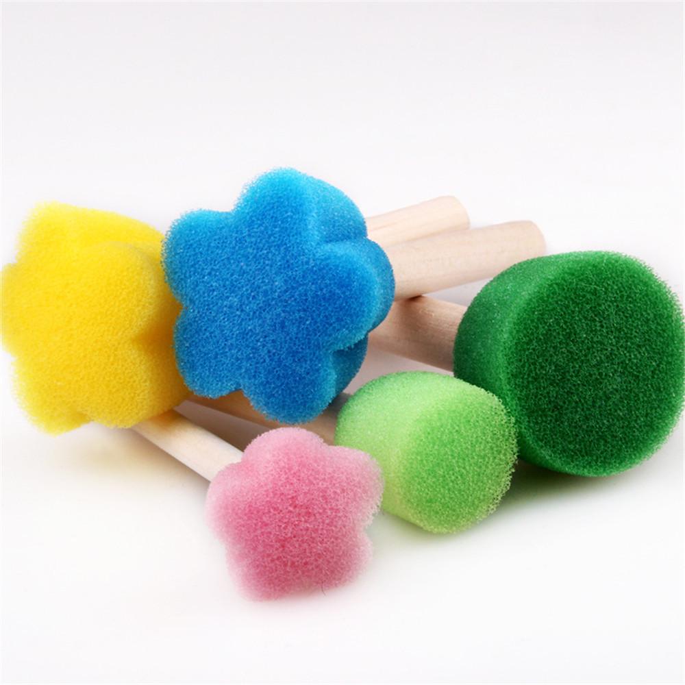 5Pcs/set Kids Drawing Toys Kits DIY Sponge Painting Brush Sponge Stamp Stencil Seals Learning Educational Toys