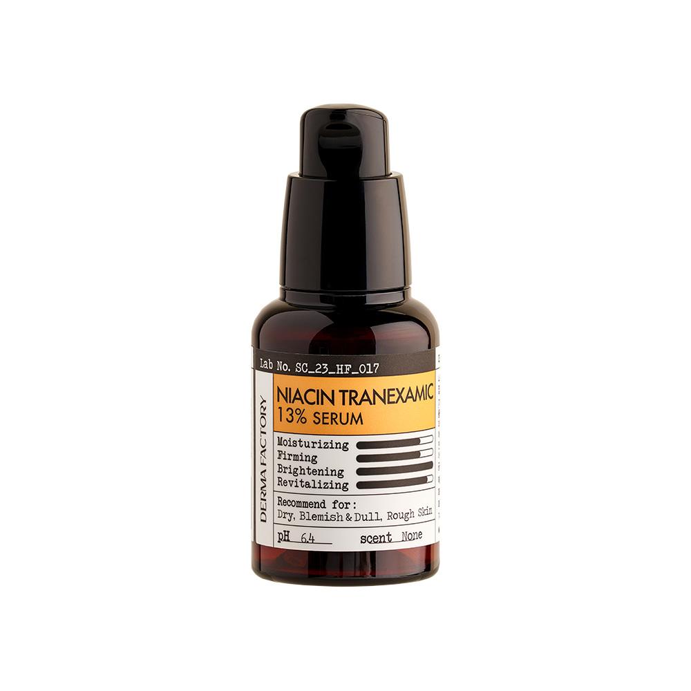 Derma Factory Niacinamide Tranexamic Acid 13% Serum – Brightening, Dark Spot & Pigmentation Care, Daily Whitening Vegan Serum, Korean