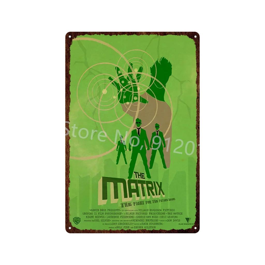 Vintage The Matrix Metal Tin Sign Poster  Classic Movie Wall Plaque for Bar Pub Club Man Cave Home Decor  Retro Iron Painting