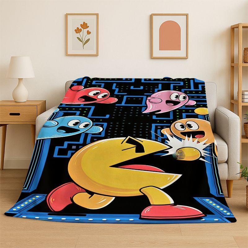 Retro P-Pacman Game Soft Flannel Throw Blanket,Cozy Blanket for Bed,Couch,Sofa,Bedroom,Living Room,Travel,Picnic kids Camping