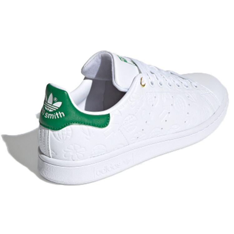 Adidas Stan Smith Embossed Graphics - White Green Women Sneakers Cloud-White Chalk-White FX5674