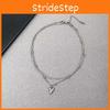 Minimalist Double Layer Heart Necklace For Women Men With Polished Steel Jewelry
