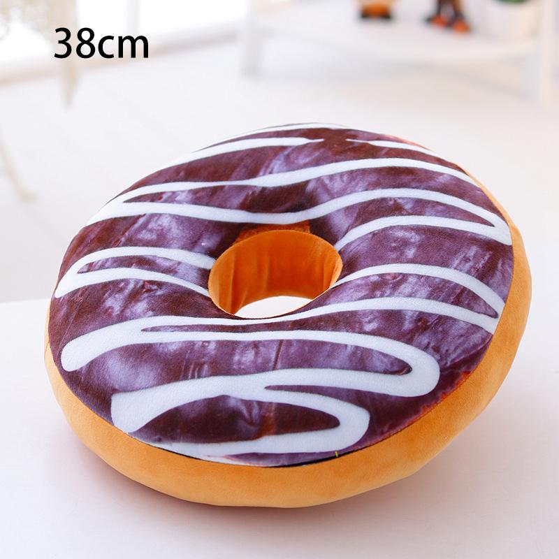 38/60cm Donut Food Toy Colorful Stuffed Ring Shaped Decor Plushie Head Pillow Seat Cushion for Chair Indoor Floor Sofa Gift