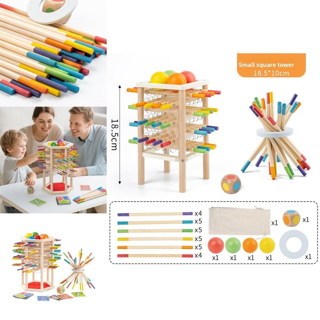 Baby Wooden Toys Puzzle Tower Balance Game For Toddlers Learning And Stacking