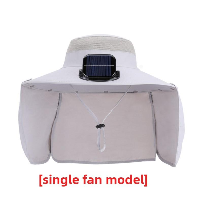Summer Outdoor Fishing and Hiking Sun Hat with Extra-large Brim, Solar Fan Hat, Shawl, Neck Protector, Sun Protection Fisherman Hat