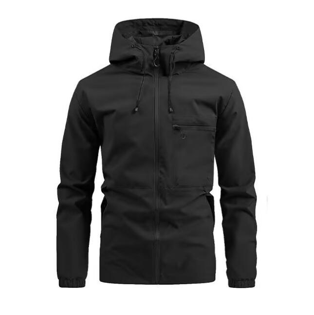 Autumn Men's Jacket Casual Hooded Solid Color Multi Bag Workwear Outdoor Assault Jacket