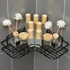 1pc No-Drill Corner Shower Caddy, Triangle Bathroom Storage Rack, Wall-Mounted Organizer for Bathroom Accessories, Outdoor Storage Box Shelf