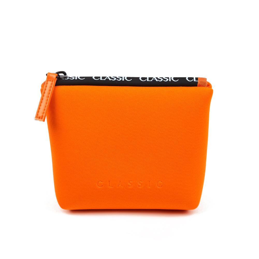 

Маленькая сумка на молнии с нишевым дизайном, простая однотонная сумка для хранения косметических средств, сумка для хранения туалетных принадлежностей из полиэстера оранжевый