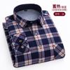 Moda Uomo Calde Camicie a Quadri a Maniche Lunghe Ispessite in Pile Doppio Lato Resistenti al Freddo Taglie Forti Casual Business Camicie a Quadri