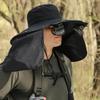 Wide Brim Solar Fan Outdoor Fishing Hat Adjustable Sun Protection Lightweight Breathable Fabric for Hiking Camping Travel