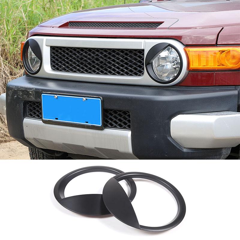 

ABS Matte black Car Headlight Bezel Cover Angry eyes Style Trim Baffle Cover For Toyota FJ Cruiser 2007-2026 Car Accessories матовый черный