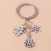 New Alloy Christmas Keychain Snowflake Elk Bell Key Rings Pendant for Christmas Women Girls Handbag Accessories DIY Jewelry Gift