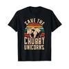 Save The Chubby Unicorns Tričko Vintage I Nosorožec černé Pohodlné Měkké Lehce Unisex