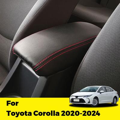For Toyota Corolla -2024 PU Leather Armrest Pad Car Styling Arm Rest Storage Box Protect Cover Decoration Accessories