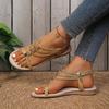Brand Comfort Flats Heel Women's Luxury Sandals Summer 2026 Vintage Gold Silver T Strap Gladiator Sandals Ladies Designer Shoes