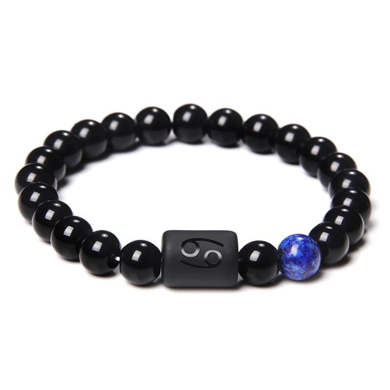 Natural Stone Beaded Bracelet 12 Constellation Couple Bracelet For Women Men High-Quality Elastic Rope Bracelet Jewelry Gifts