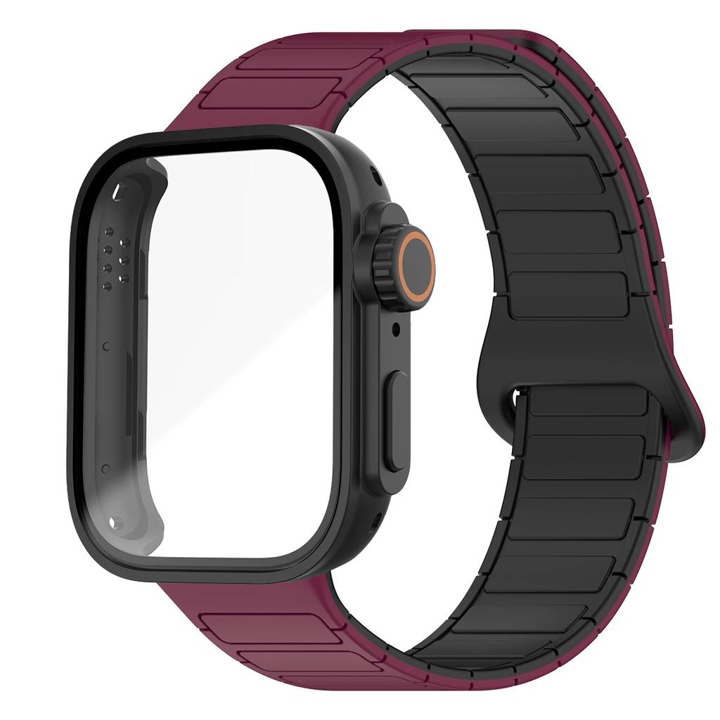 Case+Magnetic Sport Band for Huawei Watch Fit 3 Bracelet Anti Sweat Soft Silicone Wristband Breathable Dual Color Strap