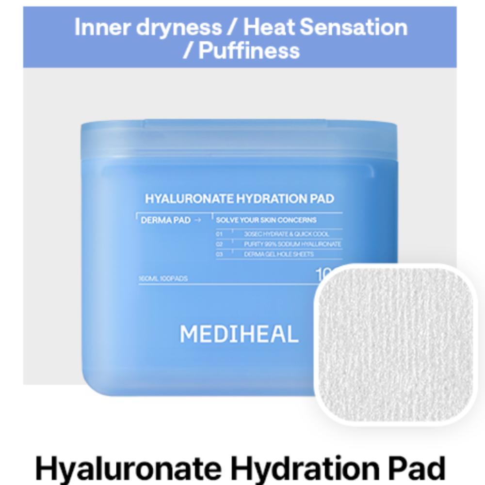 MEDIHEAL Toner Pad 100 Pads(7types Madecassoside Collagen etc) Hyaluronate Hydration Pad 100P